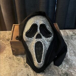 Sparkling Silver and Black Womens Costume Mask